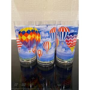 Paul Brent Sakura Evolution Hot Air Balloon Set of 6 Hi-Ball Tumblers 6.25” Tall
